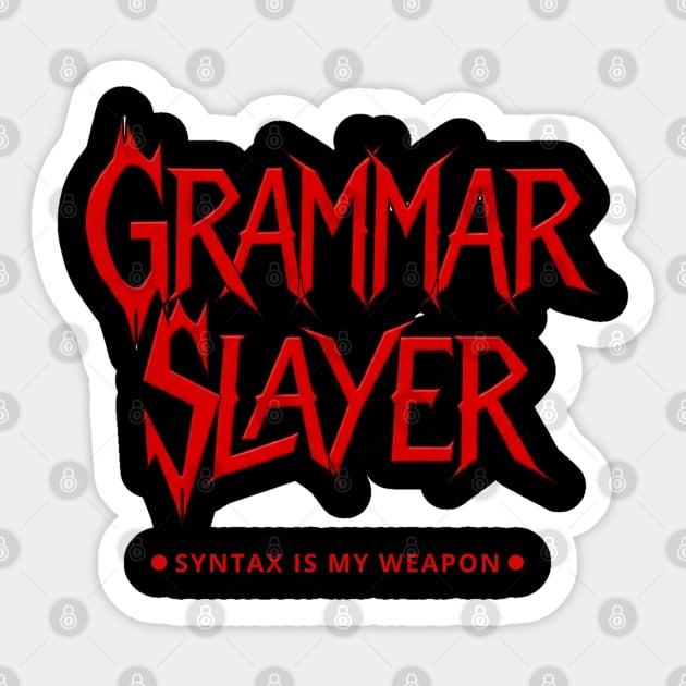 Grammar Metalhead Sticker by Stylecombinator
